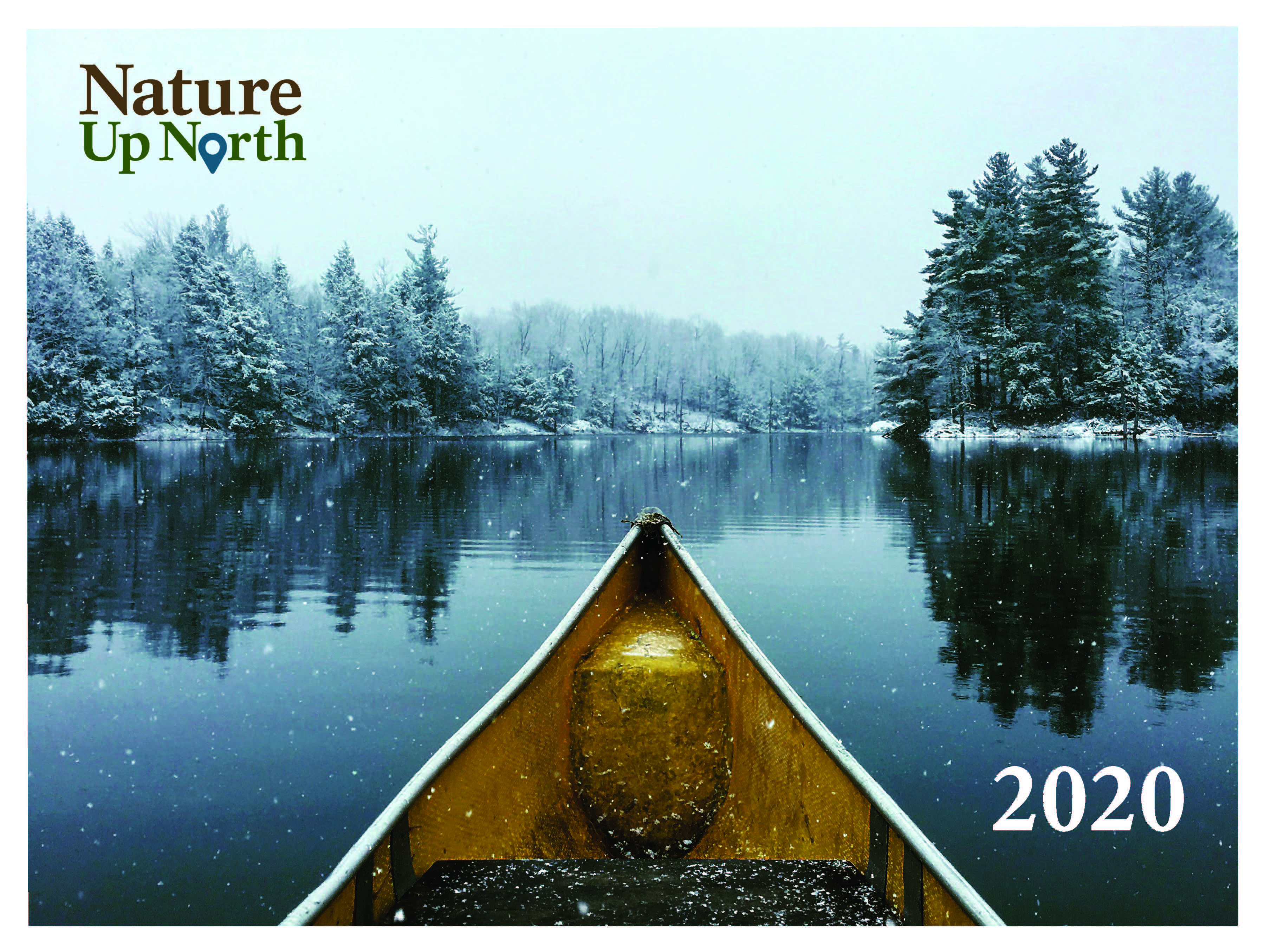 2020 Calendar Cover, snowy paddle by Fred Nentwick