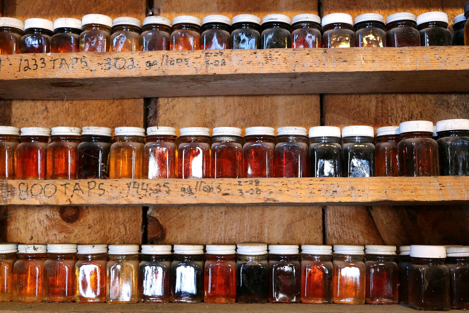 Finished syrup comes in many colors.