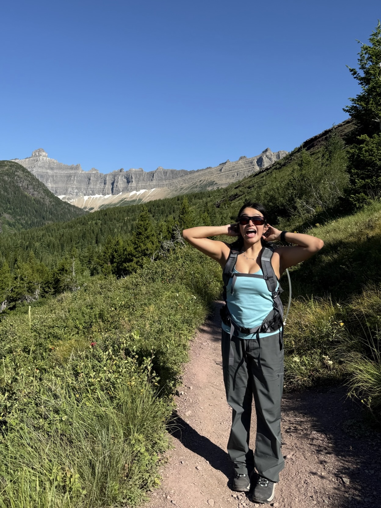 Jimena on a prairie hike