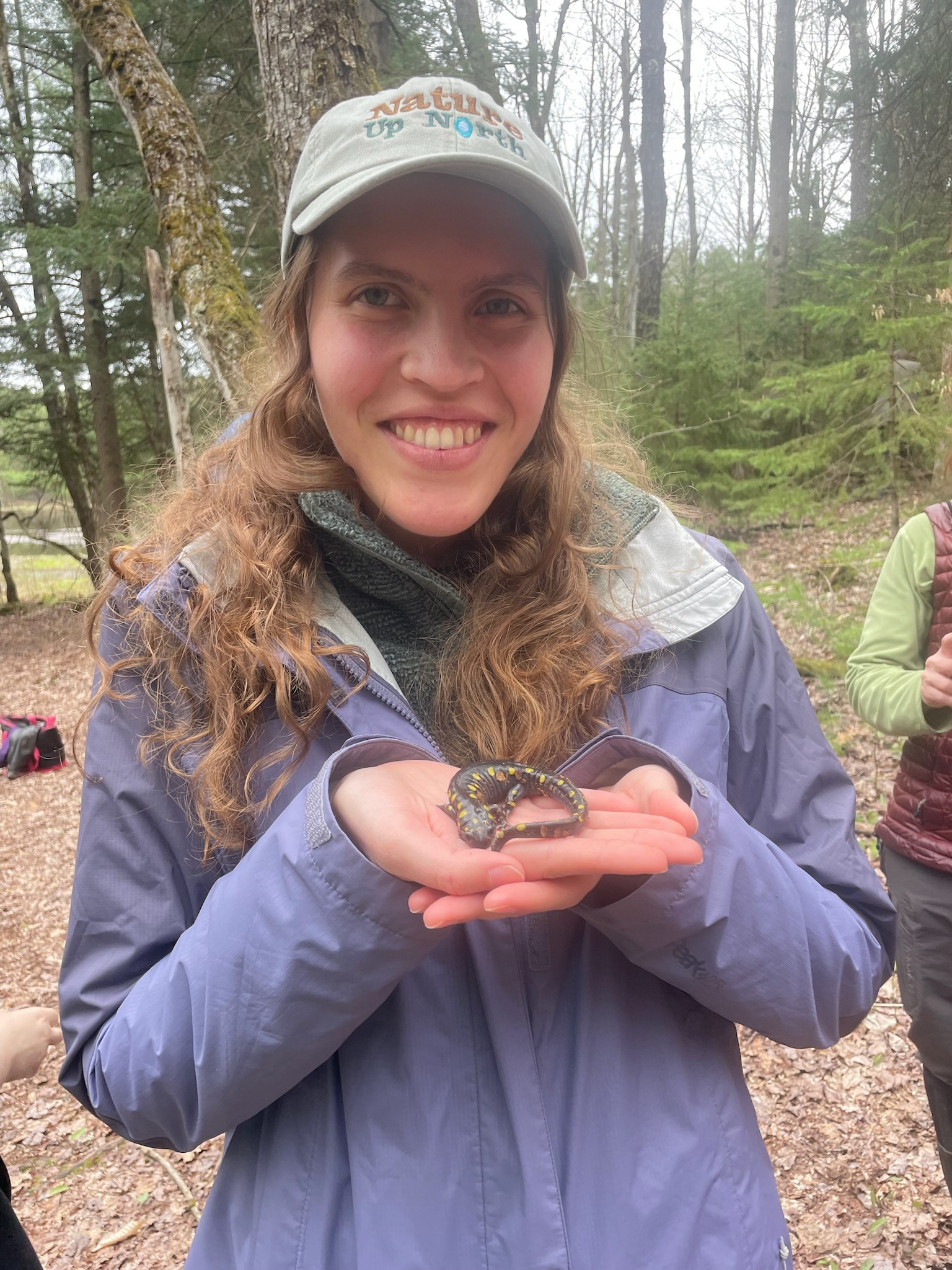Liz holding a salamander