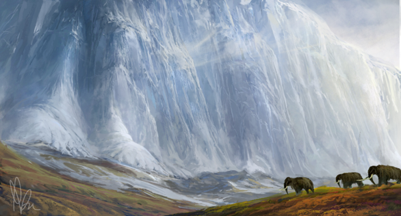 An artist’s rendition of the Laurentide Ice Sheet; image credit: Ryan Anelowe