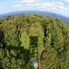 An extremely wide image of the horizon from a fire tower.