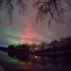 Sky showing colors above a river