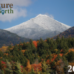 A photo of Whiteface Mountain with Nature Up North's Logo in the upper left corner and "2024" in the bottom right corner.