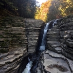 Layers of shale and limestone at Whitaker Falls. Photo: Helen Eifert