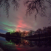 Sky showing colors above a river